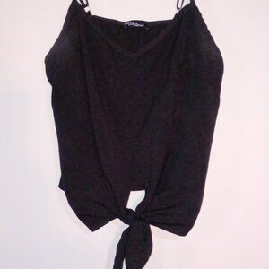 Black tie front tanktop